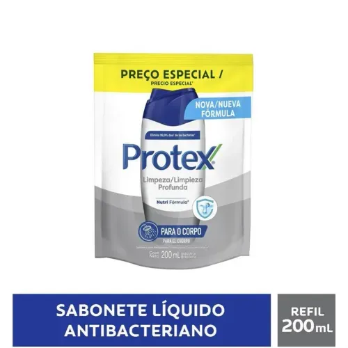 Sabonete Líquido Refil Antibacteriano Protex Limpeza Profunda 200ml