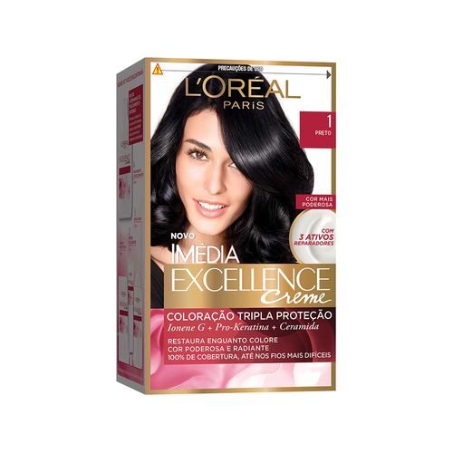 Tintura Creme Imédia Excellence 1 Preto kit