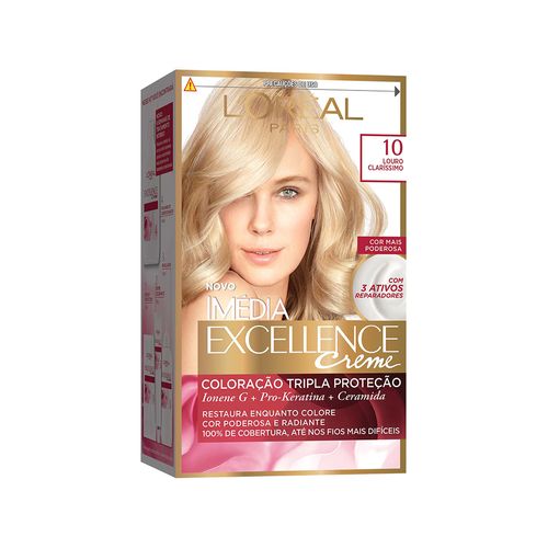 Tintura Creme Imédia Excellence 10 Louro Claríssimo kit