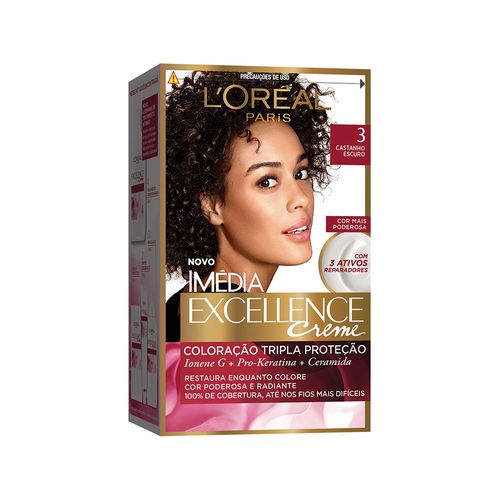 Tintura Creme Imédia Excellence 3 Castanho Escuro kit