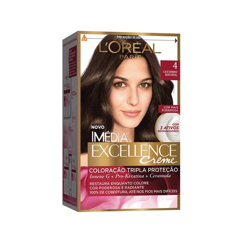 Tintura Creme Imédia Excellence 4 Castanho Natural kit