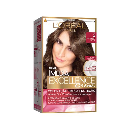 Tintura Creme Imédia Excellence 5 Castanho Claro kit