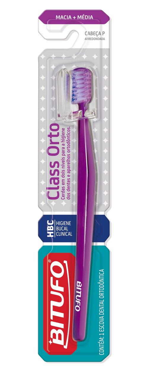 Escova Dental Bitufo Class Orto macia + médica com 1 unidade