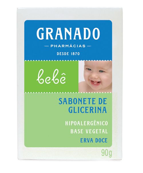 Sabonete Barra Granado Bebê Glicerina Hipoalergenico Erva Doce 90g