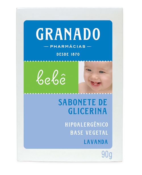 Sabonete Barra Granado Bebê Glicerina Hipoalergênico Lavanda 90g