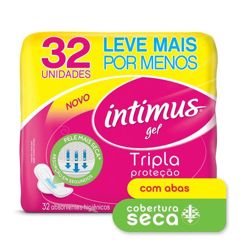 Absorvente Intimus Tripla Proteção Seca Com Abas Com 32 Unidades