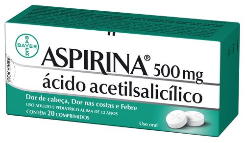 Aspirina 500mg adulto com 20 comprimidos