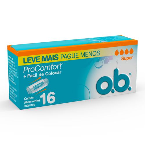 Absorvente Interno OB Procomfort Super Com 16 Unidades Leve Mais Pague Menos