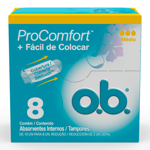 Absorvente Interno OB Procomfort Médio Com 8 Unidades