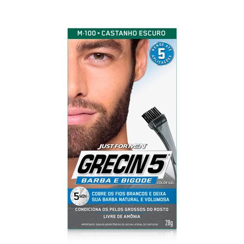 Gel tonalizante Grecin 5 barba castanho escuro