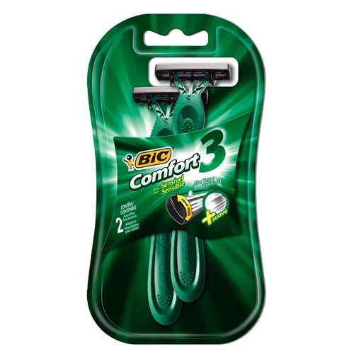 Aparelho de Barbear Bic Comfort 3 pele sensível com 2 unidades