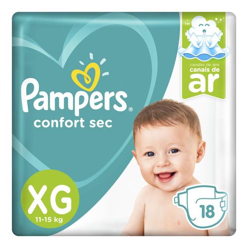 Fralda Pampers Confort Sec Pacotão XG com 18 Unidades