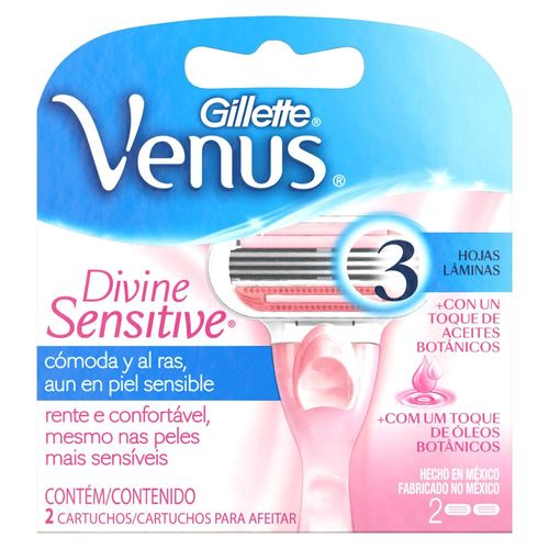 Carga para Aparelho de Depilação Gillette Venus3 Divine Sensitive com 2 unidades