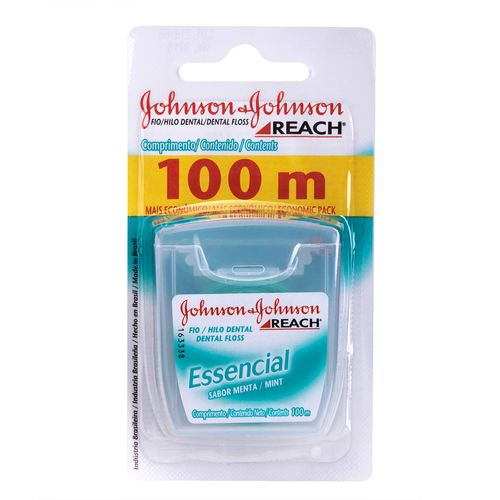 Fio Dental Johnson's Reach Essencial Menta 100 metros