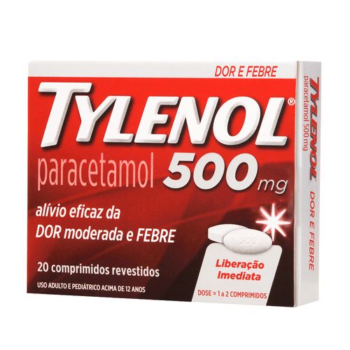 Tylenol 500mg com 20 comprimidos