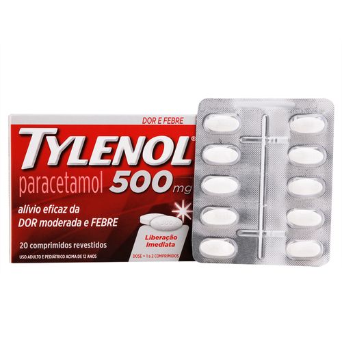 Tylenol 500mg com 20 comprimidos
