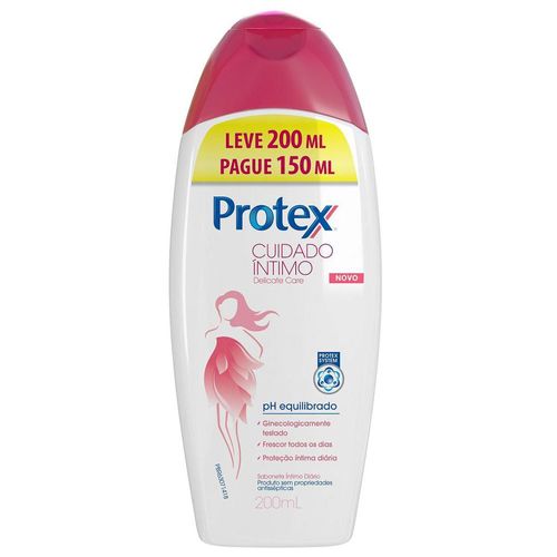Sabonete Líquido Íntimo Protex Delicate Care Leve 200ml Pague150ml