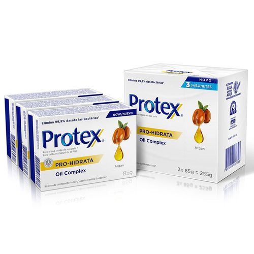 Kit Sabonete Barra Protex Pro-Hidrata Oil Complex 85g Com 3 Unidades