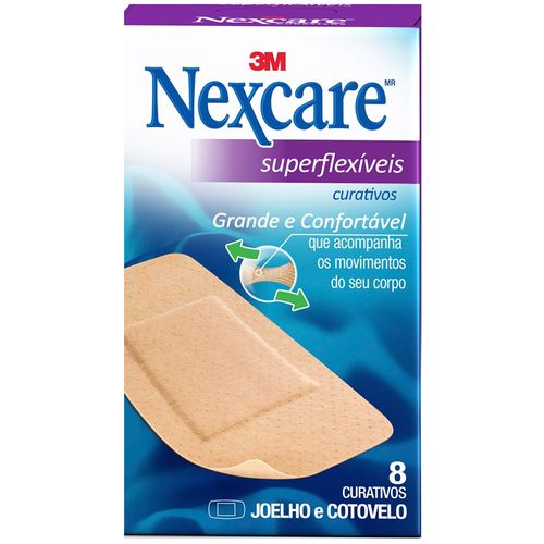 Curativo Nexcare Superflexíveis Joelho e Cotovelo com 8 Unidades