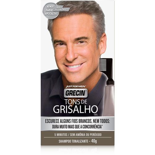 Shampoo tonalizante em gel Grecin tons grisalhos 40g