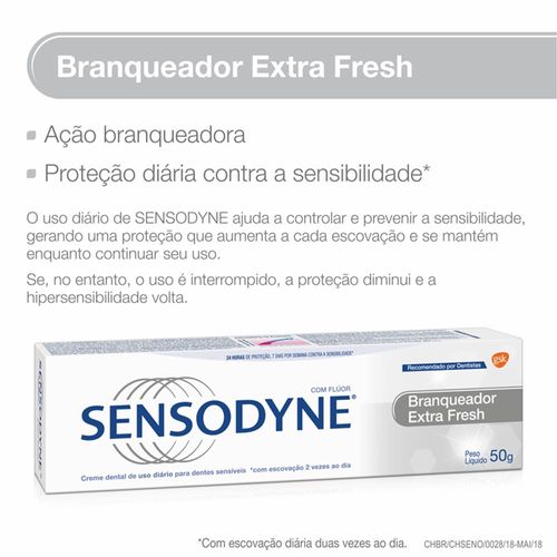 Creme Dental Sensodyne Branqueador Extra Fresh 50g