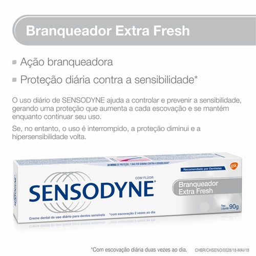 Creme Dental Sensodyne Branqueador Extra Fresh 90g