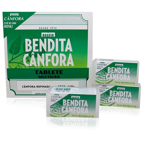 Bendita Cânfora com 8 tabletes Bravir