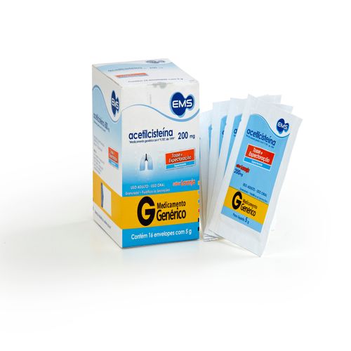 Acetilcisteína 200mg Granulado com 16 envelopes EMS