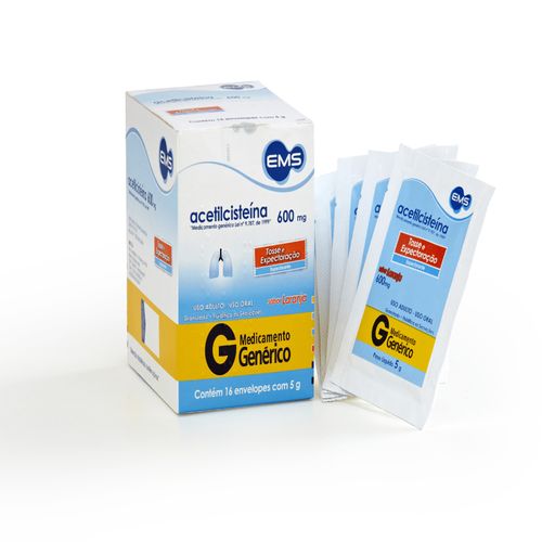 Acetilcisteína 600mg Granulado com 16 Envelopes EMS