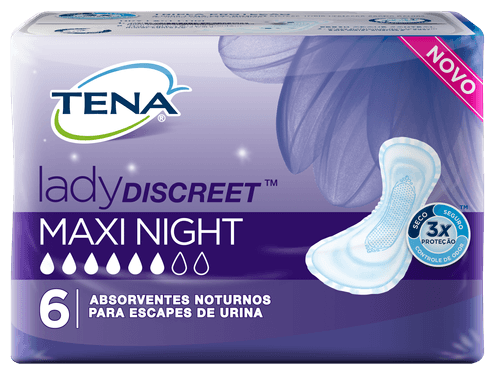 Absorvente Tena Lady Discreet Maxi Night com 6 Unidades
