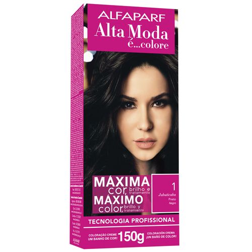 Tintura Creme Altamoda 1 preto kit 150g