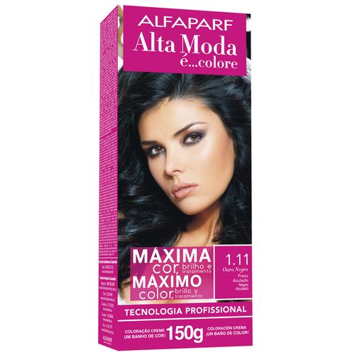 Tintura Creme Altamoda 1.11 Preto Azulado kit 150g