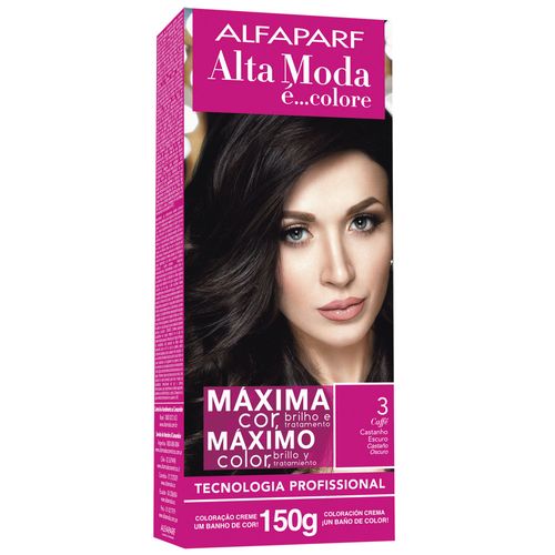 Tintura Creme Altamoda 3 Castanho Escuro Kit 150g