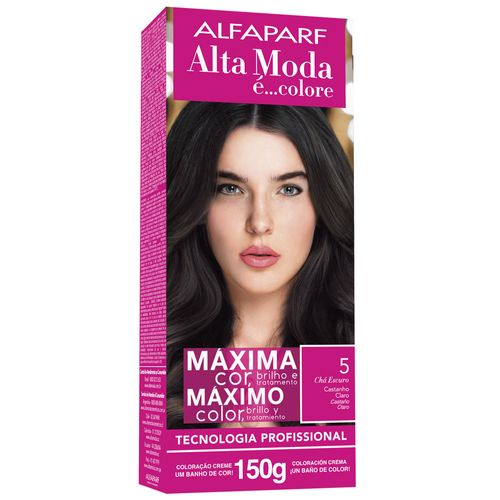 Tintura Creme Altamoda 5 Castanho Claro Kit 150g