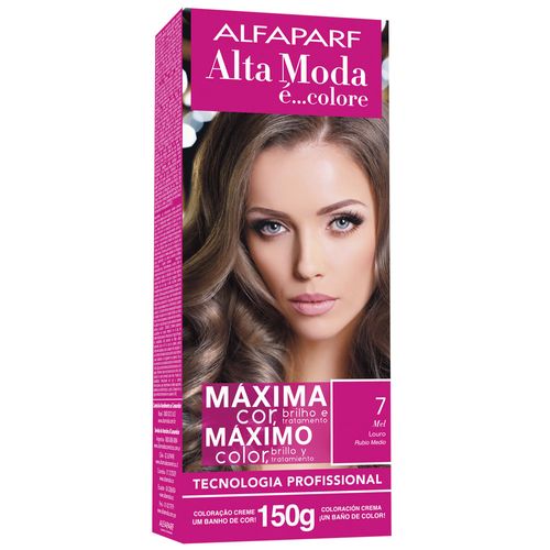 Tintura Creme Altamoda 7 Louro Mel Kit 150g