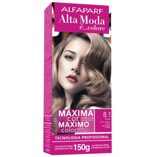 Tintura Creme Altamoda 8.1 Louro Claro Cinza Kit 150g