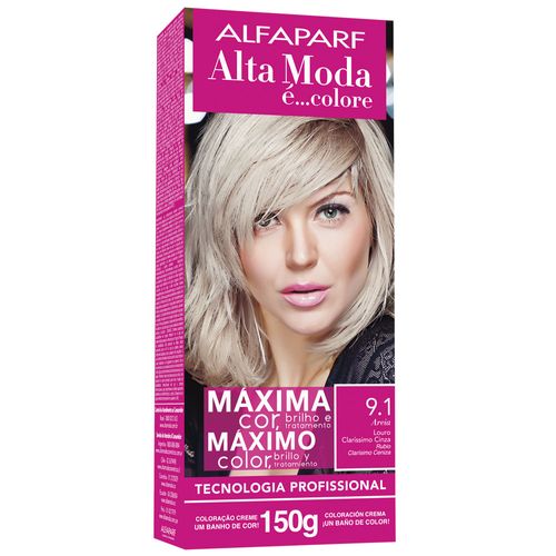 Tintura Creme Altamoda 9.1 Louro Claríssimo Cinza Kit 150g