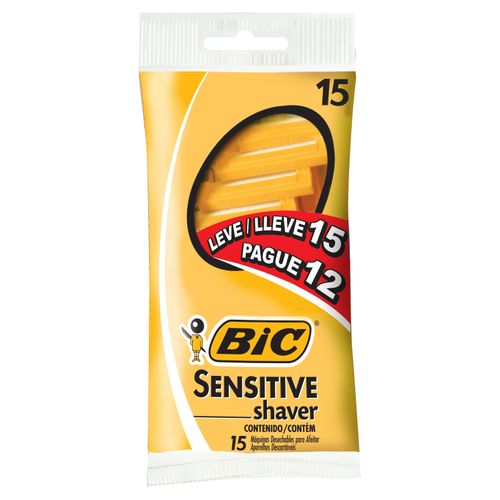 Aparelho de Barbear Bic Sensitive Shaver leve 15 pague 12