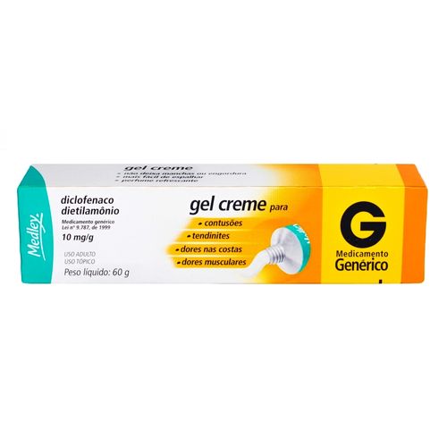 Diclofenaco Dietilamônio 10mg gel 60g Medley