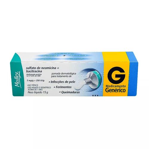 Sulfato de Neomicina + Bacitracina Pomada 15g  Medley