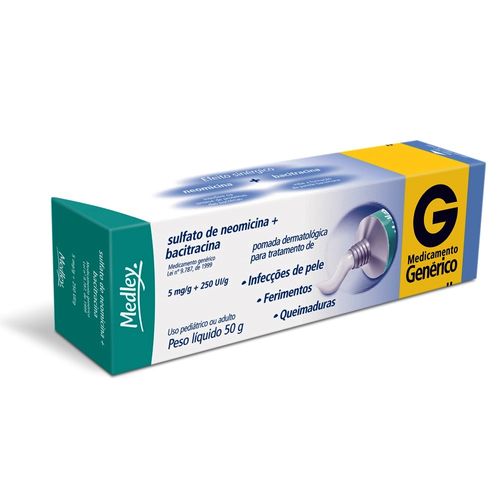 Sulfato de Neomicina + Bacitracina pomada 50g  Medley
