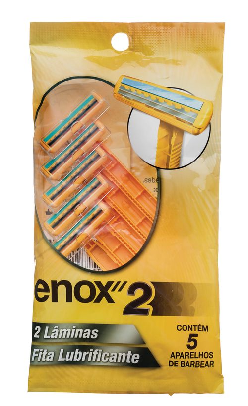 Aparelho de Barbear Enox 2 Descartável com 5 Unidades