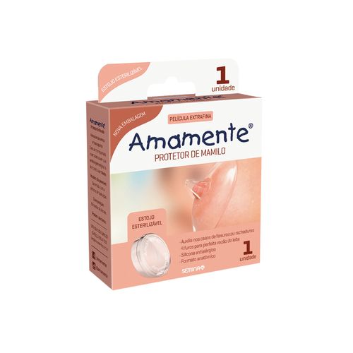 Protetor de seios silicone Amamente com 1 unidade