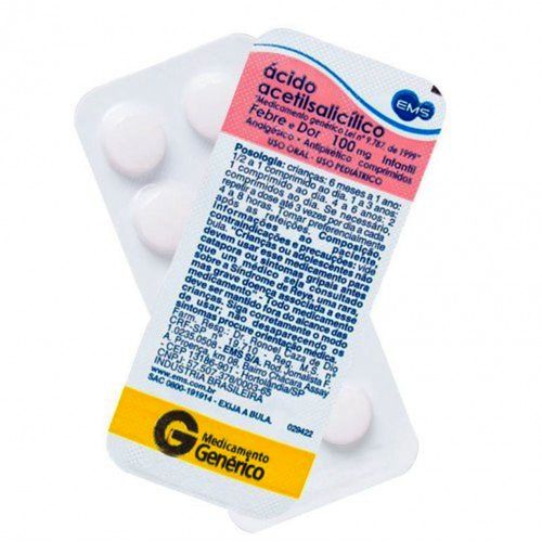 Ácido Acetilsalicílico 100mg com 10 comprimidos EMS