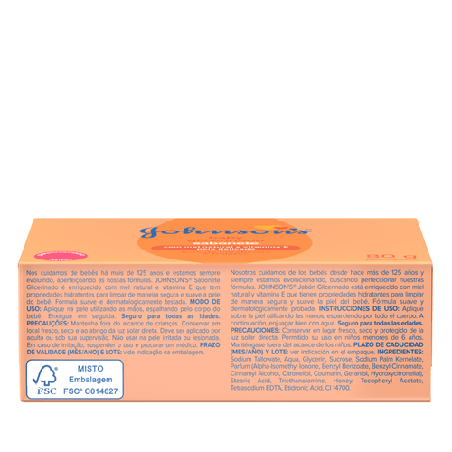 Sabonete Barra Johnson's Baby Glicerina 80g
