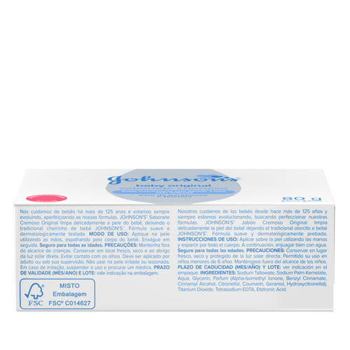 Sabonete Barra Johnson's Baby Original 80g