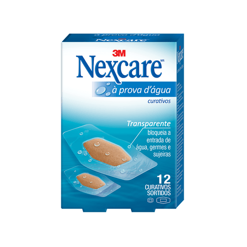 Curativo Nexcare À Prova D'Água Sortidos com 12 Unidades