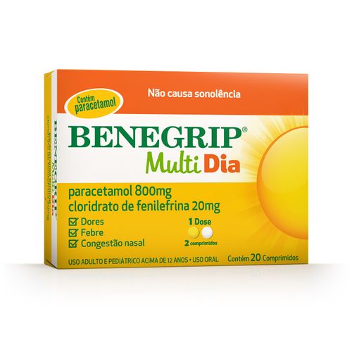 Benegrip Multi Dia com 20 Comprimidos