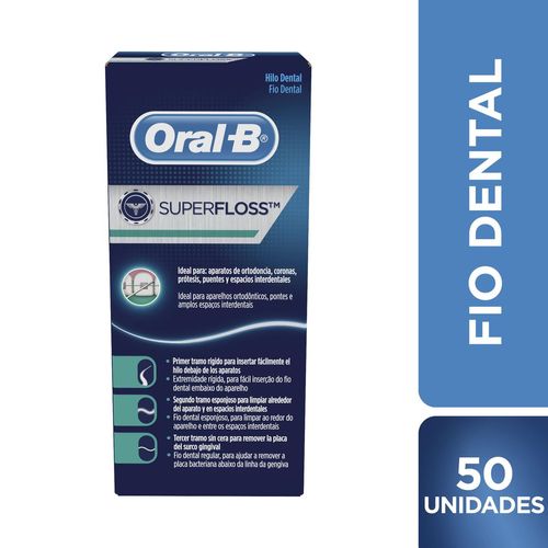 Fio Dental Oral-B Super Floss com 50 Unidades