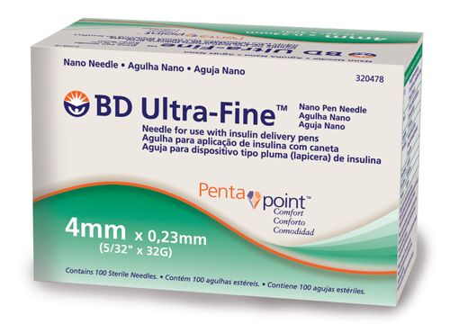 Agulha Descartável BD Ultra-Fine 4mm Penta Point com 100 Unidades